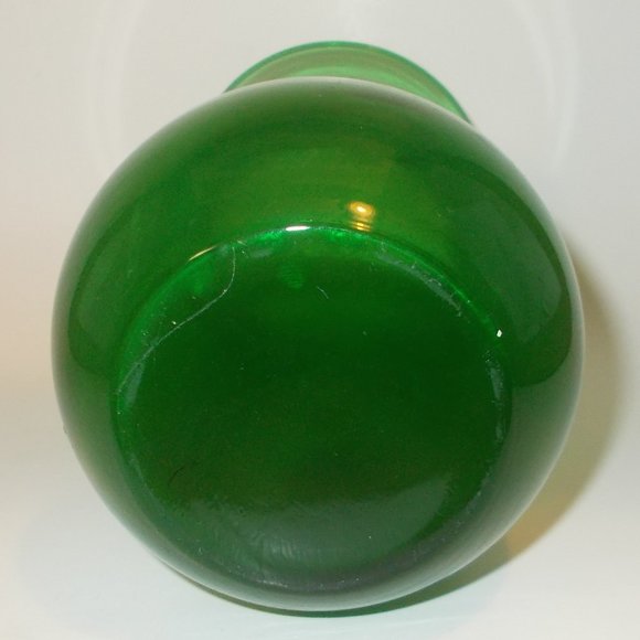 Vintage Anchor Hocking Green Glass Flower Vase 6.5" Tall Bouquet Container - Picture 2 of 2